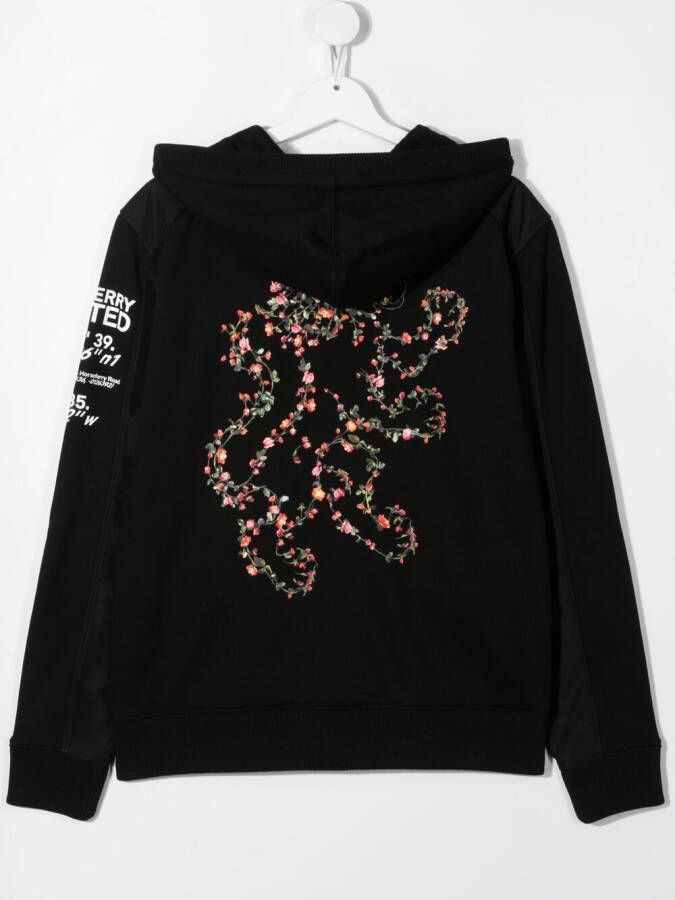 Burberry Kids Hoodie met print Zwart