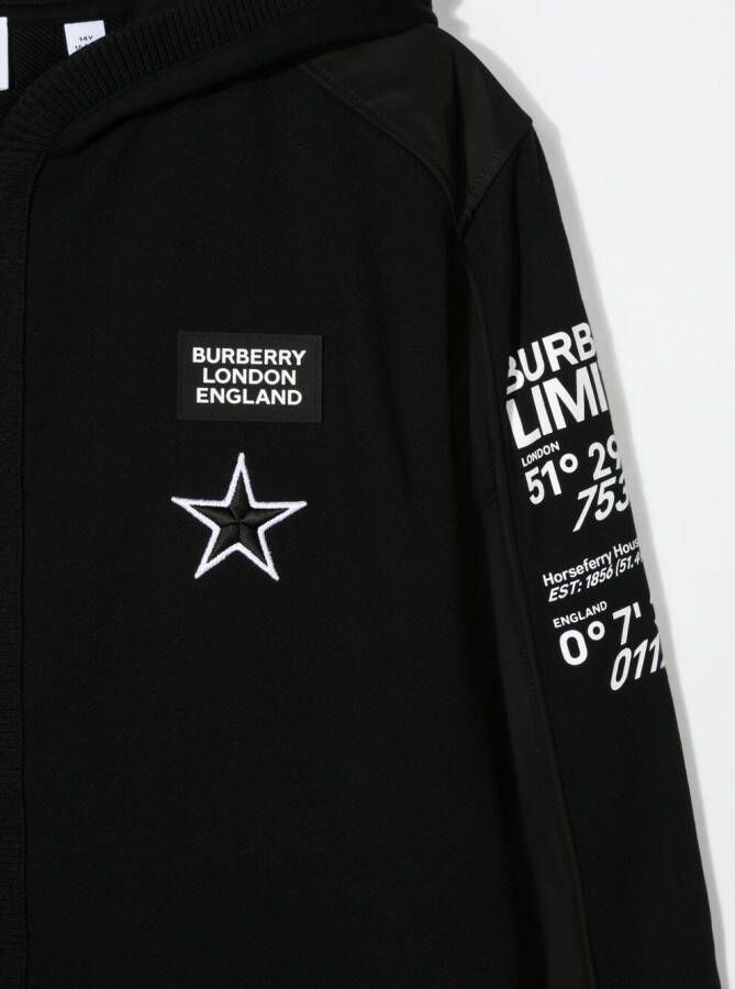 Burberry Kids Hoodie met print Zwart