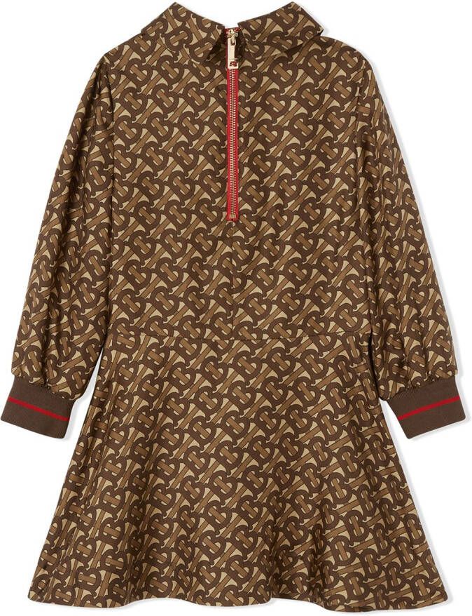 Burberry Kids Jurk met monogramprint Bruin