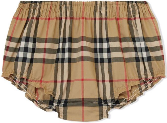 Burberry Kids Jurk met Vintage Check Bruin