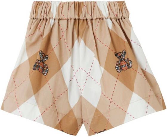 Burberry Kids Katoenen shorts Beige