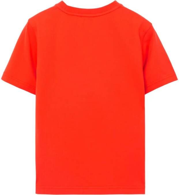 Burberry Kids Katoenen T-shirt Oranje