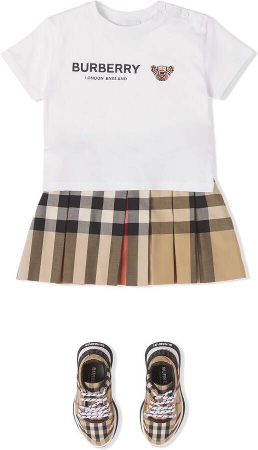 Burberry Kids Katoenen T-shirt Wit