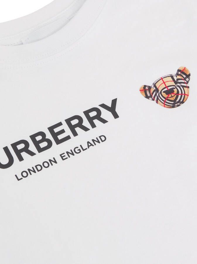 Burberry Kids Katoenen T-shirt Wit