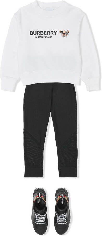 Burberry Kids Legging met logo tailleband Zwart