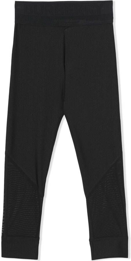Burberry Kids Legging met logo tailleband Zwart