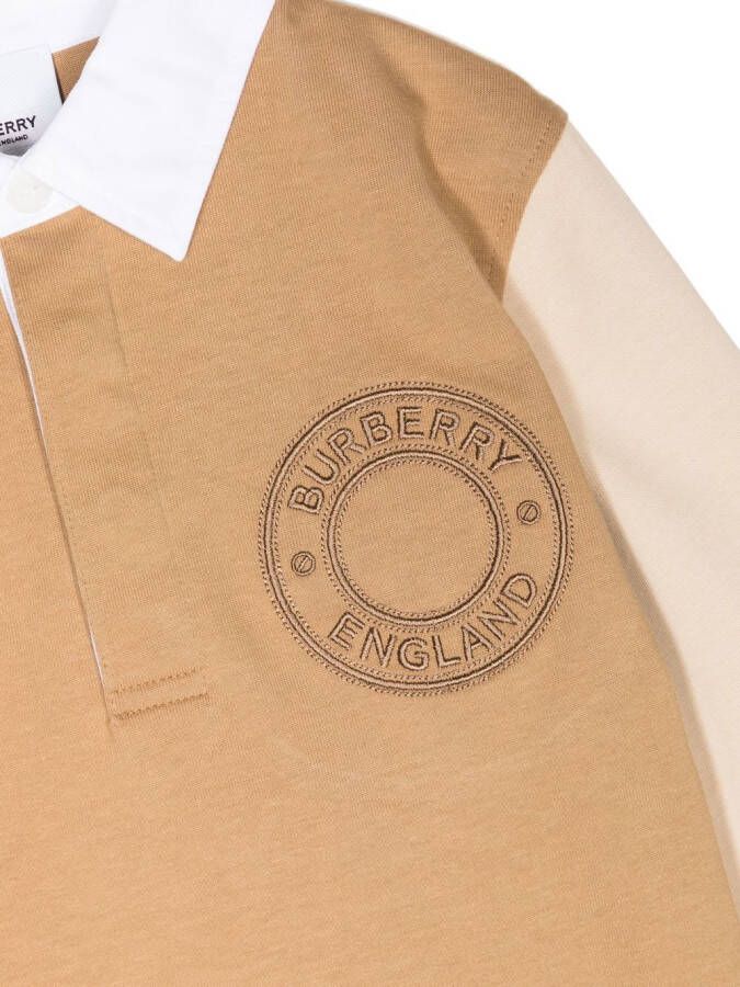 Burberry Kids Shirt met geborduurd logo Bruin