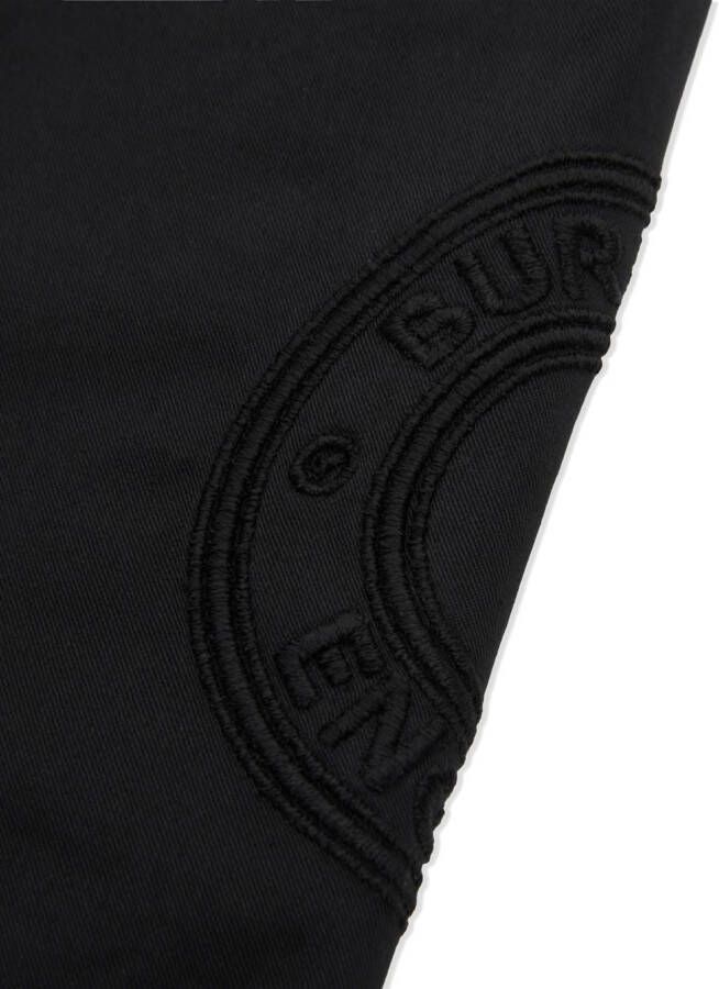 Burberry Kids Chino met geborduurd logo Zwart