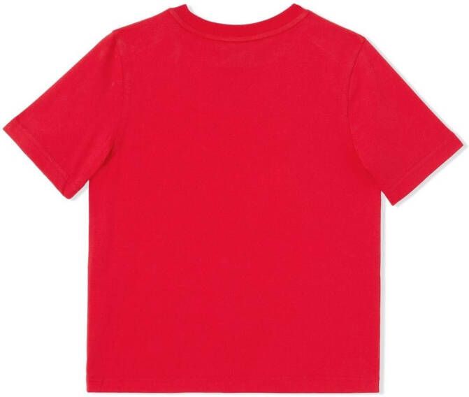 Burberry Kids T-shirt met logoprint Rood