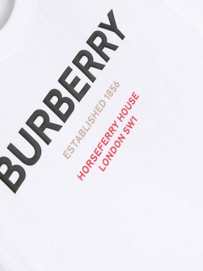 Burberry Kids T-shirt met logoprint Wit