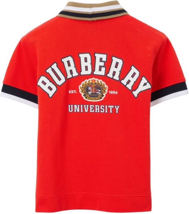 Burberry Kids Poloshirt met logo Rood