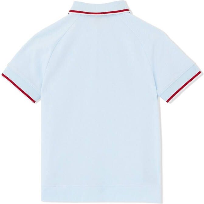 Burberry Kids Poloshirt met logoprint Blauw