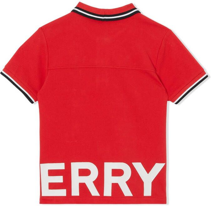 Burberry Kids Poloshirt met logoprint Rood