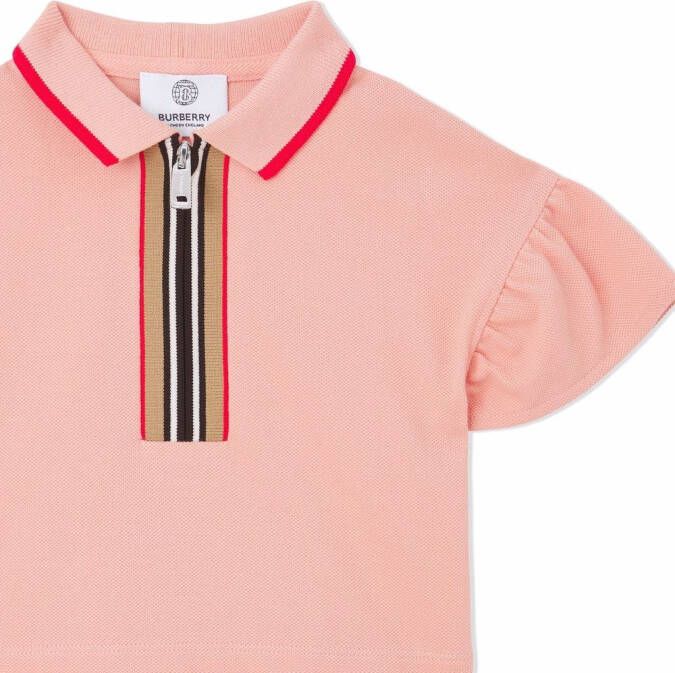 Burberry Kids Poloshirt met rits Roze