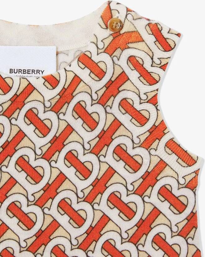 Burberry Kids Shirt en broek set met monogramprint Beige