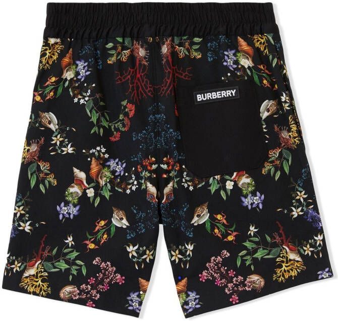 Burberry Kids Shorts met bloemenprint Zwart