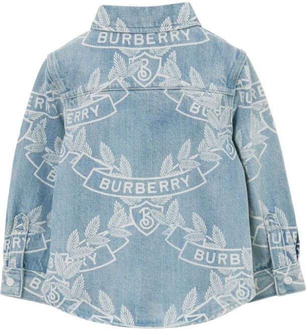 Burberry Kids Spijkershirt met logoprint Blauw