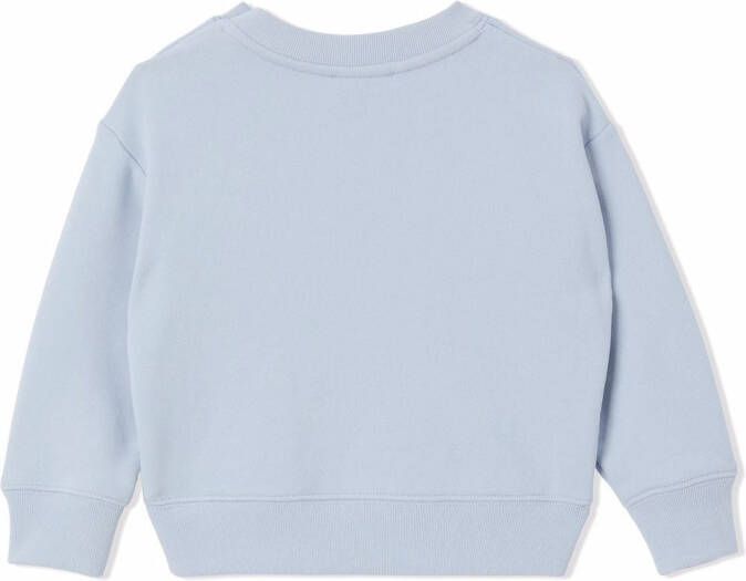 Burberry Kids Sweater met geborduurd logo Blauw