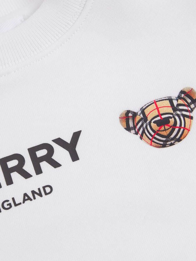 Burberry Kids Sweater met logoprint Wit