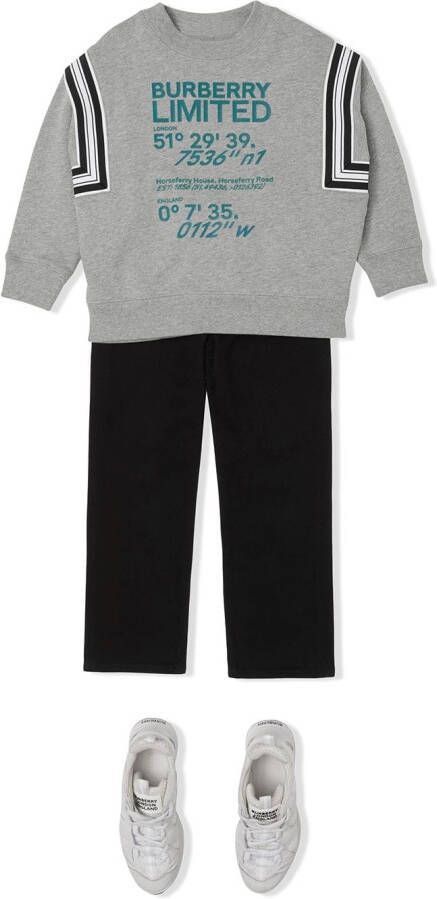 Burberry Kids Sweater met print Grijs