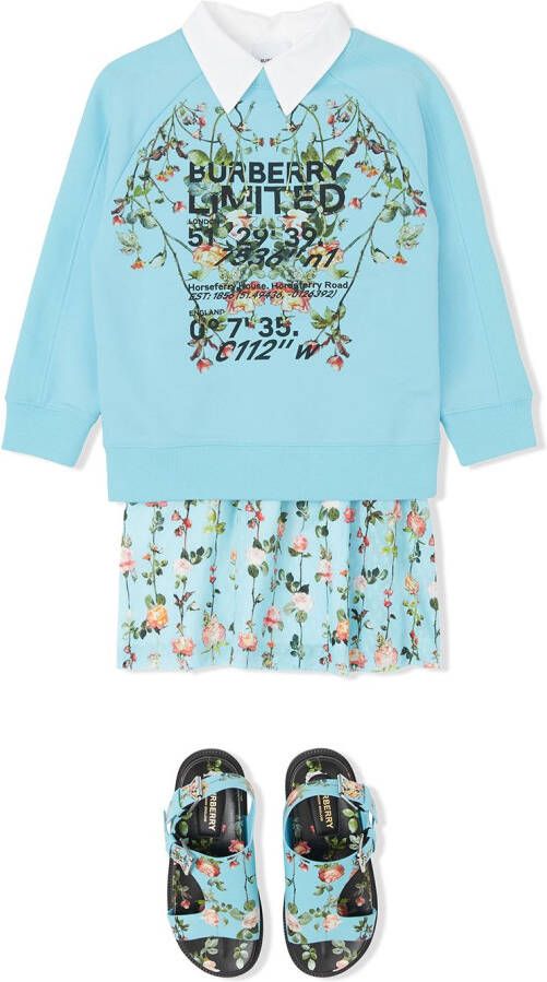 Burberry Kids Sweater met ronde hals Blauw