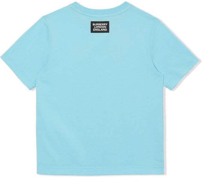 Burberry Kids T-shirt met beerprint Blauw