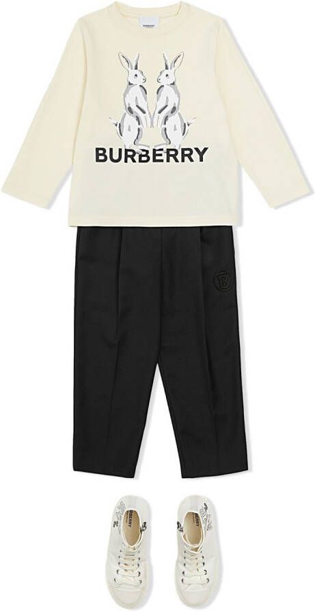 Burberry Kids T-shirt met dierenprint Beige