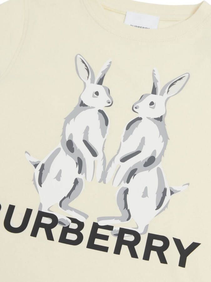 Burberry Kids T-shirt met dierenprint Beige