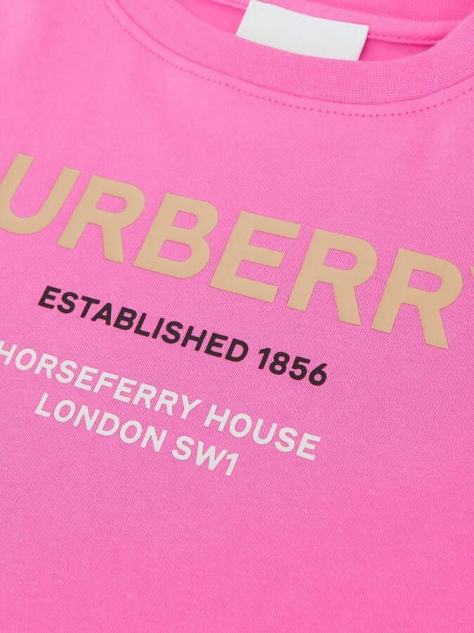 Burberry Kids T-shirt met Horseferry-print Roze
