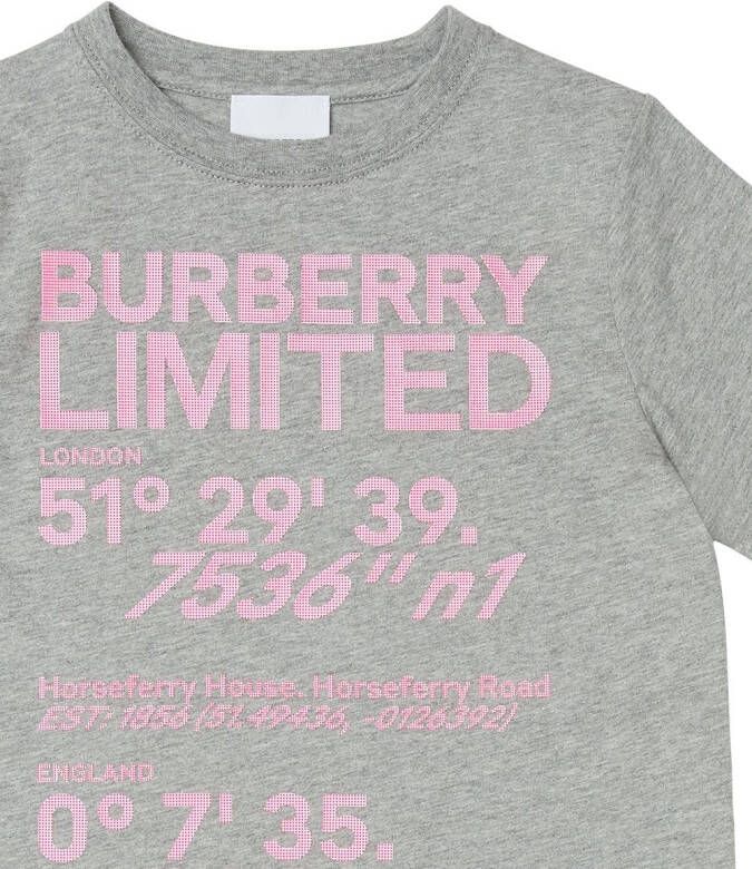 Burberry Kids T-shirt met print Grijs