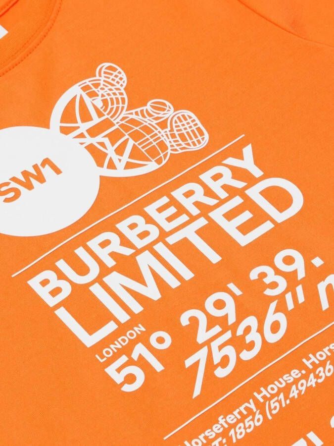 Burberry Kids T-shirt met print Oranje