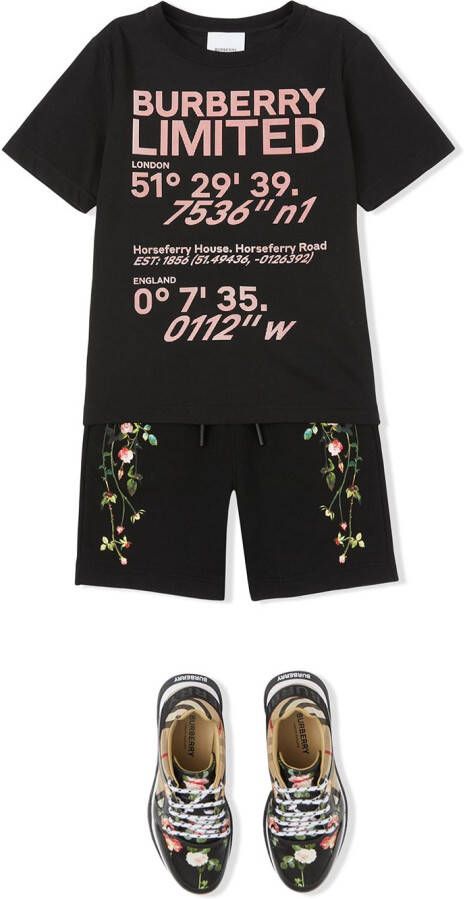 Burberry Kids T-shirt met print Zwart