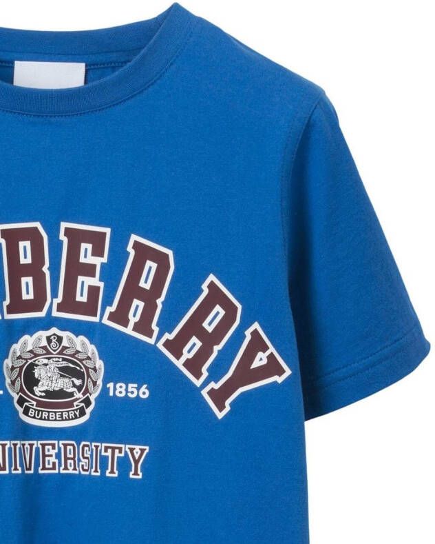 Burberry Kids T-shirt met slangenprint Blauw