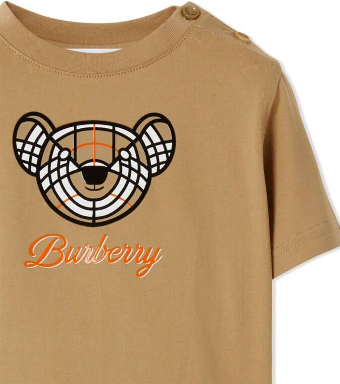 Burberry Kids Katoenen T-shirt Beige