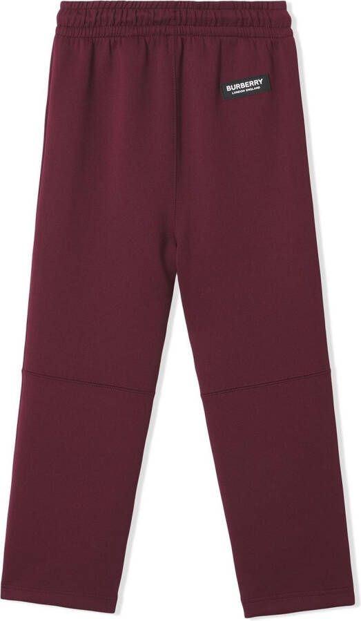 Burberry Kids Trainingsbroek met logopatch Rood