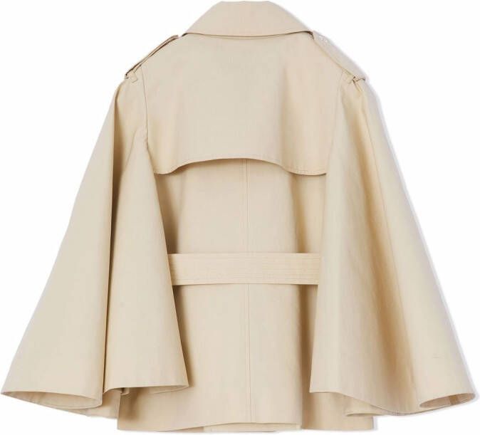 Burberry Kids Trenchcoat met flared mouwen Beige