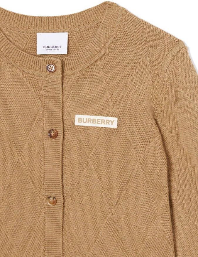 Burberry Kids Vest met logopatch Bruin