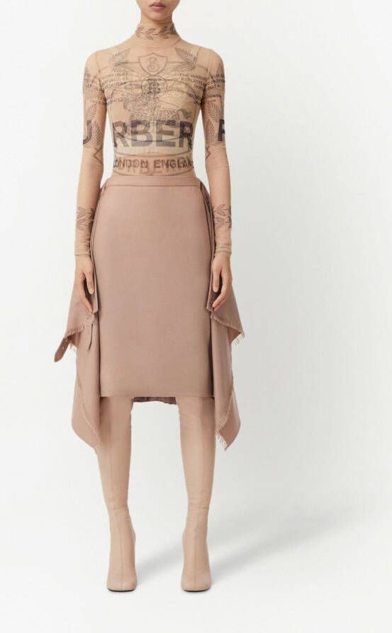 Burberry Kilt met geplooide vlakken Beige