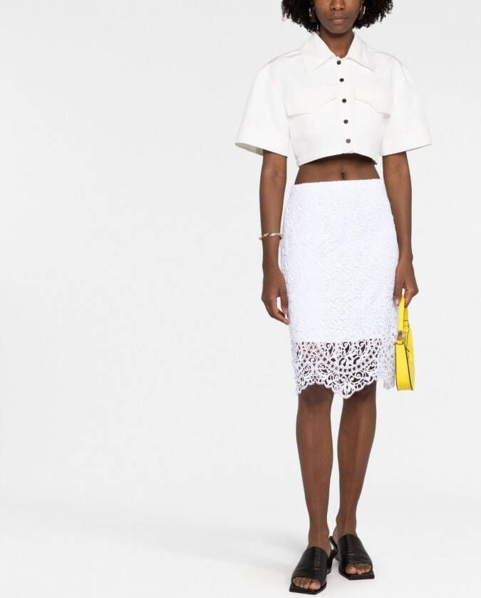 Burberry High-waist midi-rok Wit