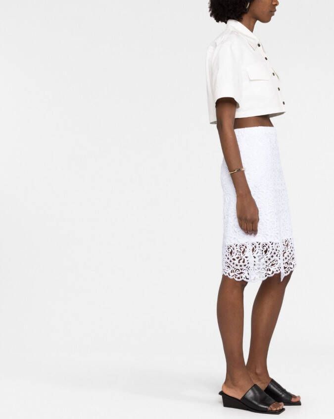 Burberry High-waist midi-rok Wit