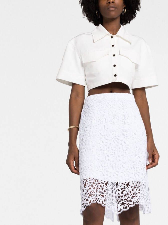 Burberry High-waist midi-rok Wit