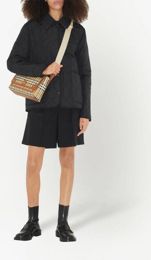 Burberry Note Check crossbodytas Bruin