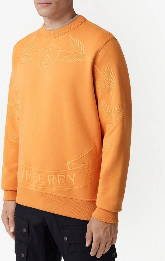 Burberry Sweater met geborduurd logo Oranje