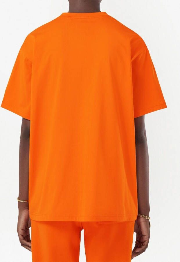 Burberry T-shirt met geborduurd logo Oranje