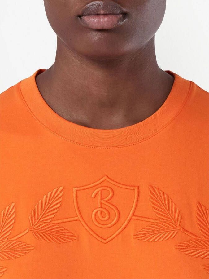 Burberry T-shirt met geborduurd logo Oranje