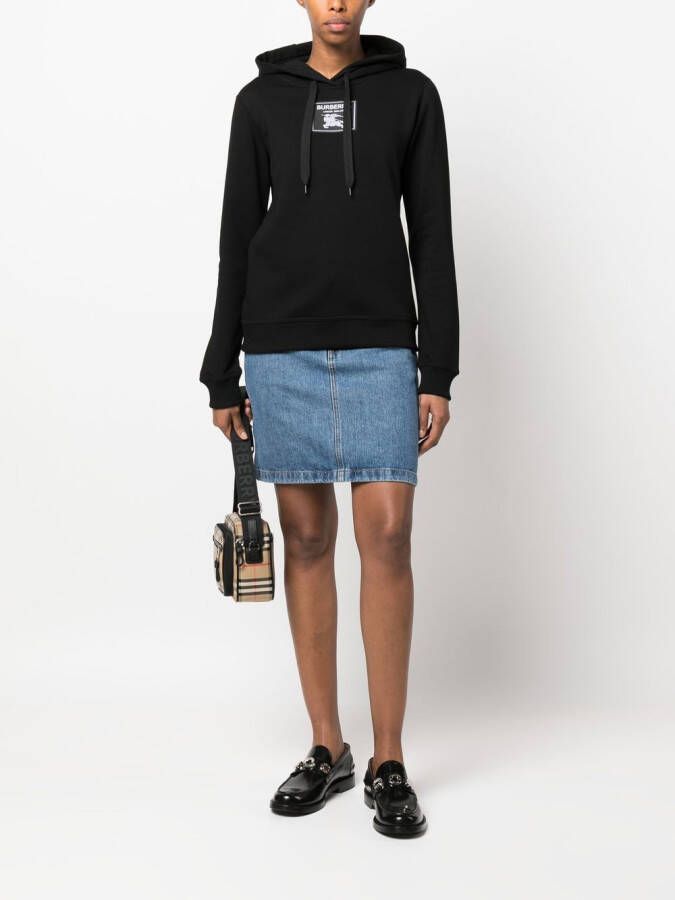 Burberry Hoodie met logopatch Zwart