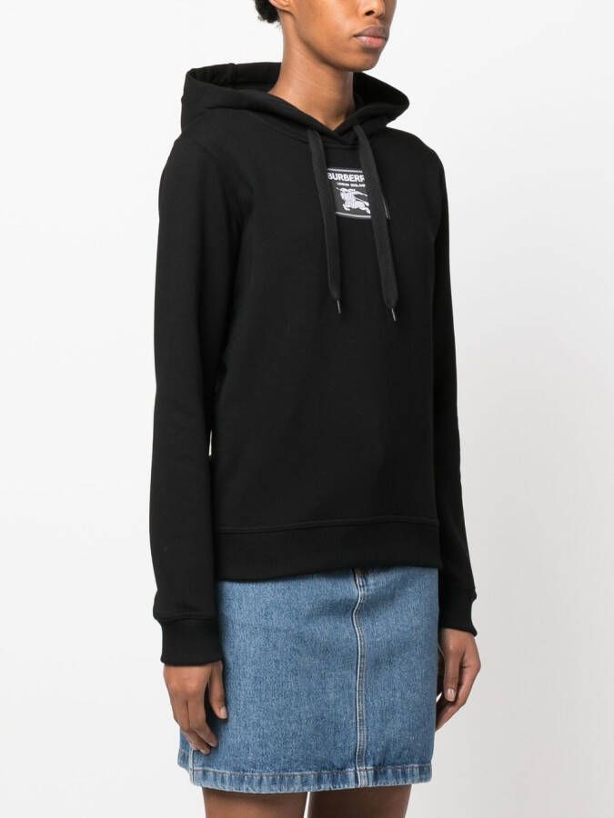 Burberry Hoodie met logopatch Zwart