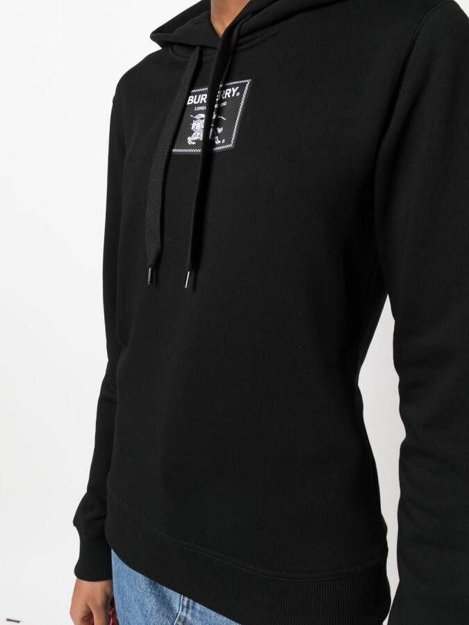 Burberry Hoodie met logopatch Zwart