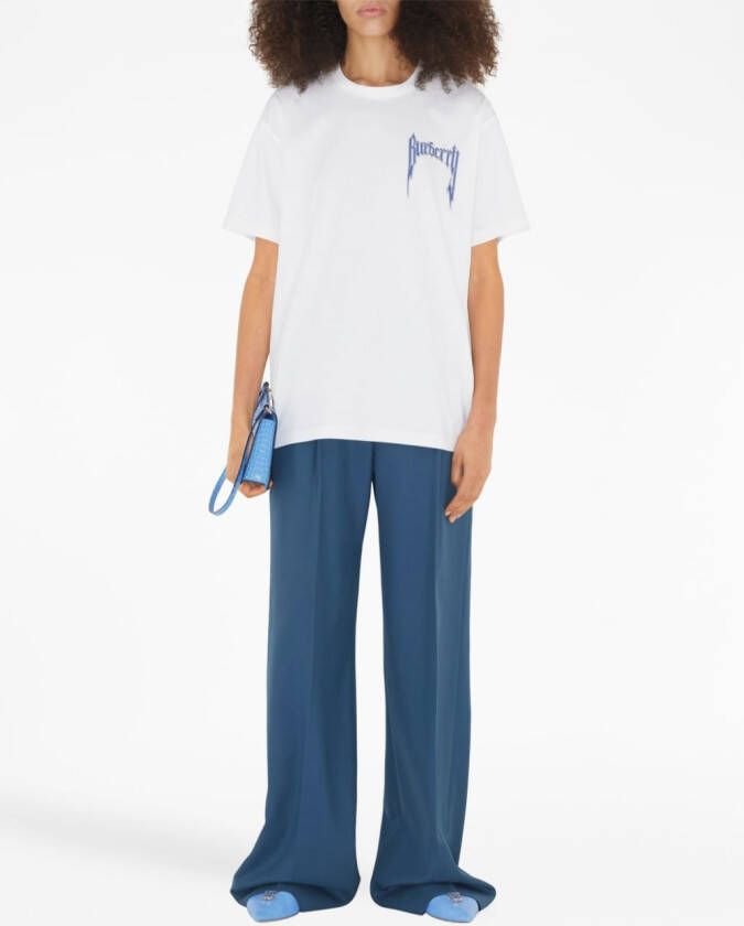 Burberry T-shirt met logoprint Wit