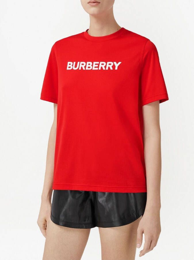 Burberry T-shirt met logoprint Rood